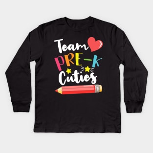 Team Pre-K Cute Back To School Gift For Teachers and Students Kids Long Sleeve T-Shirt